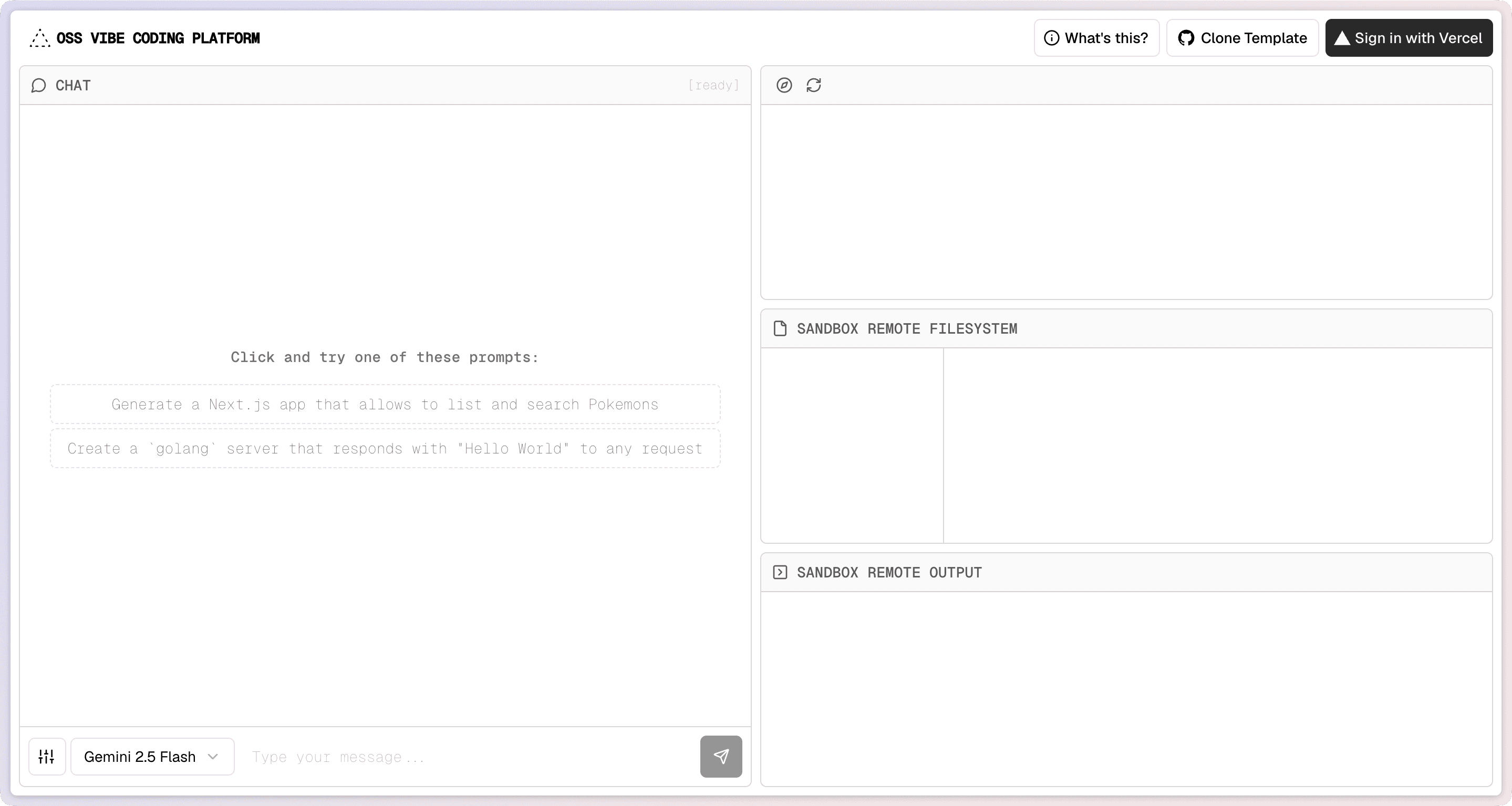 OSS AI Vibe Coding Platform